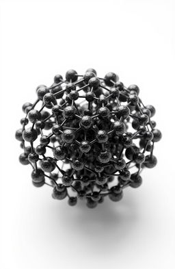 Spherical carbon nanoparticles with a graphene structure forming a larger crystalline network in the shape of a sphere