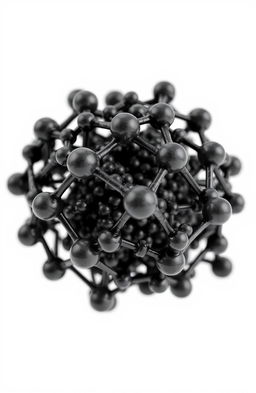 Nanoparticles of carbon with a graphene structure, filled with amorphous structures that form a larger crystalline network in the shape of a sphere