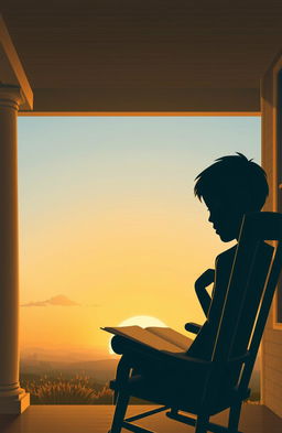 A soft landscape featuring a clear sky transitioning into a warm sunset that symbolizes tranquility and nostalgia
