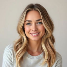 An attractive woman aged 35 with natural beauty and light makeup, featuring a toned physique