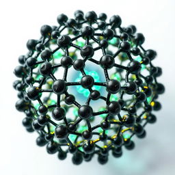 Carbon nanoparticles forming a spherical crystalline network with a combined structure of various layers of graphene, amorphous structures, and graphite fragments