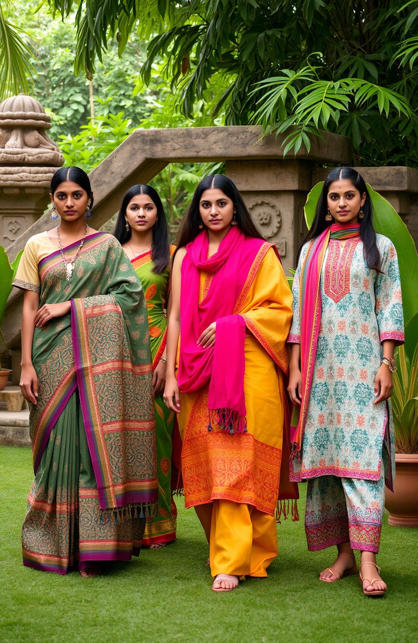 A vibrant fashion collection inspired by Santiniketan, showcasing a blend of traditional Bengali attire and contemporary styles
