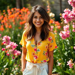 A vibrant 35-year-old woman with shaggy hair, showcasing a beautiful Latina appearance