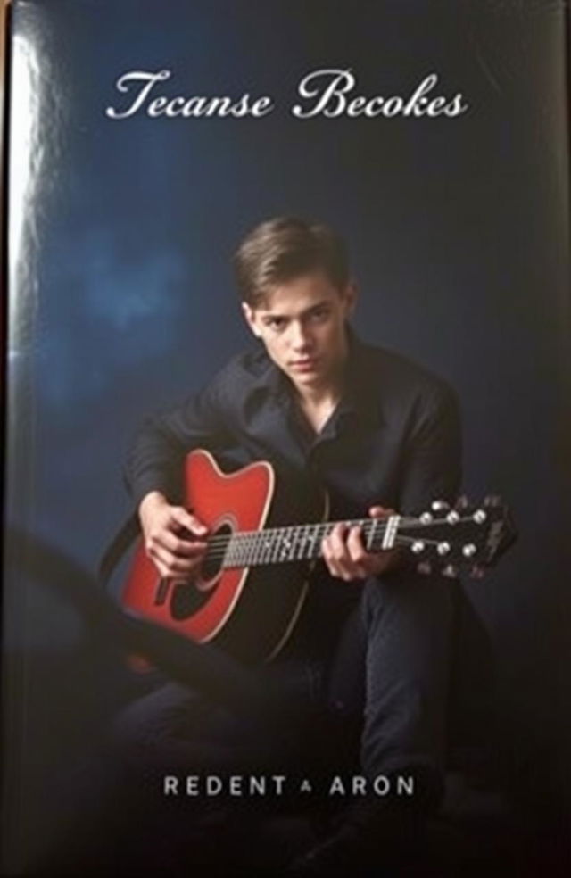 A dark yet classy book cover featuring a young male guitarist sitting in a shadowy, atmospheric setting