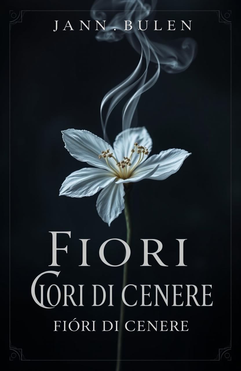 A beautifully haunting book cover for 'FIORI DI CENERE' by DPH, encapsulating the essence of a dark romance MM