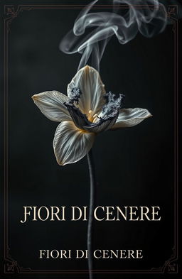 A beautifully haunting book cover for 'FIORI DI CENERE' by DPH, encapsulating the essence of a dark romance MM