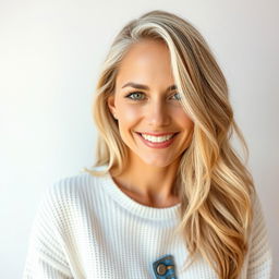 An attractive woman aged 40 with natural beauty and light makeup, featuring a toned physique