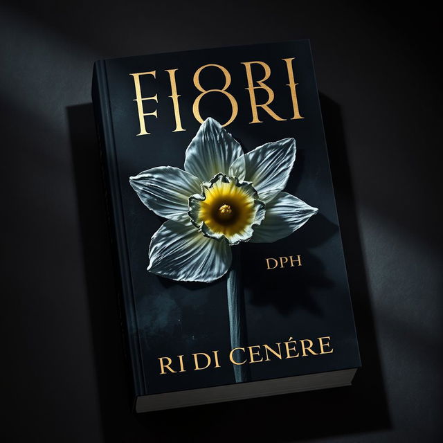 A captivating book cover for a dark romance MM titled 'FIORI DI CENERE', featuring the author's name 'DPH'