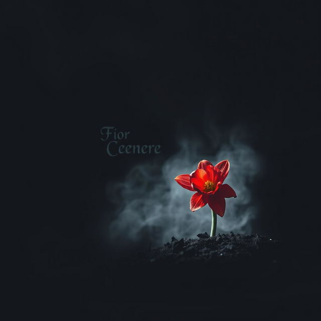 A captivating book cover for a dark romance MM novel titled 'Fior di Cenere'