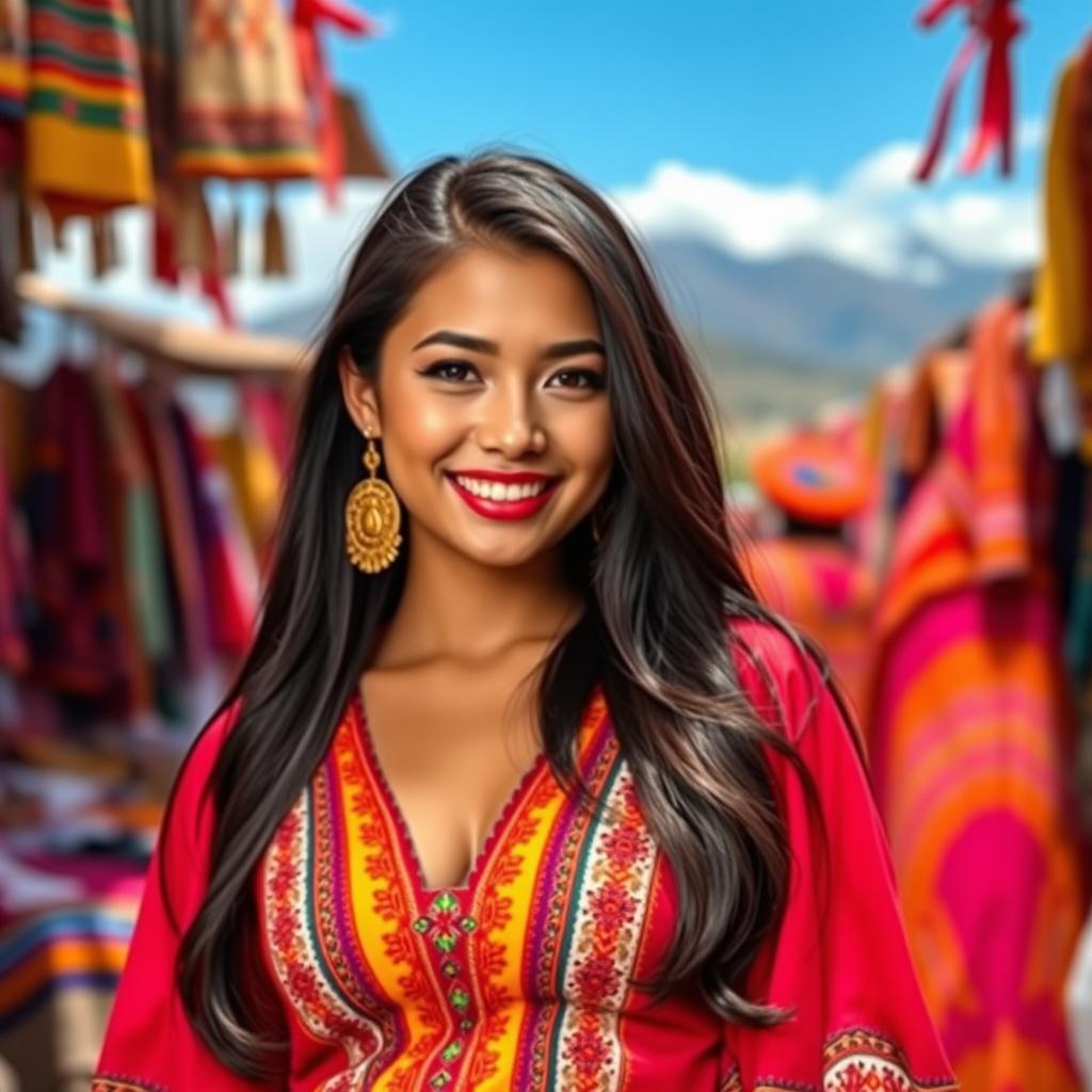 A captivating Peruvian woman aged 21, exuding a sense of beauty and confidence