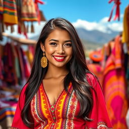 A captivating Peruvian woman aged 21, exuding a sense of beauty and confidence