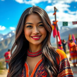 A captivating Peruvian woman aged 21, exuding a sense of beauty and confidence