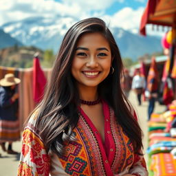 A captivating Peruvian woman aged 21, exuding a sense of beauty and confidence