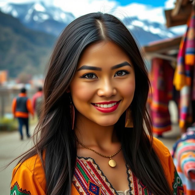 A captivating Peruvian woman aged 21, exuding a sense of beauty and confidence