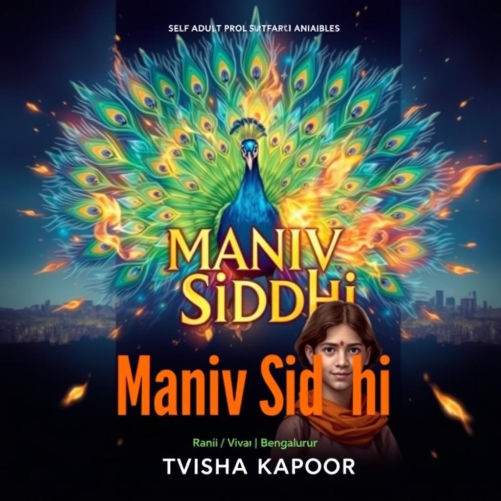 Create a captivating book cover for 'Maniv Siddhi', a young adult fantasy novel that explores themes of self-discovery and supernatural abilities