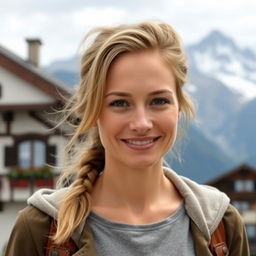 A photograph of a woman aged between 30 to 45 with a natural appearance, minimal makeup, and well-groomed hair