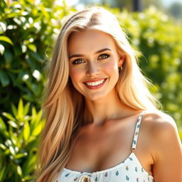 A stunning 35-year-old European woman with a captivating blend of Scandinavian, Slavic, and Mediterranean features