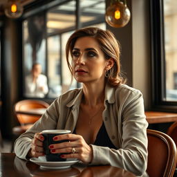 A lifelike and realistic photo taken with an iPhone 13 Pro of an elegant 37-year-old woman of Ashkenazi descent, dressed in casual clothing without a deep neckline