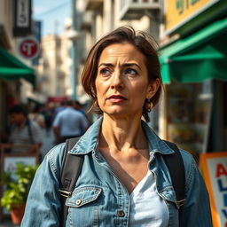A realistic photo taken with an iPhone 13 Pro of an intelligent 37-year-old woman of Ashkenazi Jewish descent, dressed in casual clothing