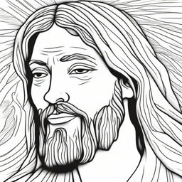 A tender colouring book page illustrating Jesus with tears streaming down his face, portraying a moment of deep emotion.