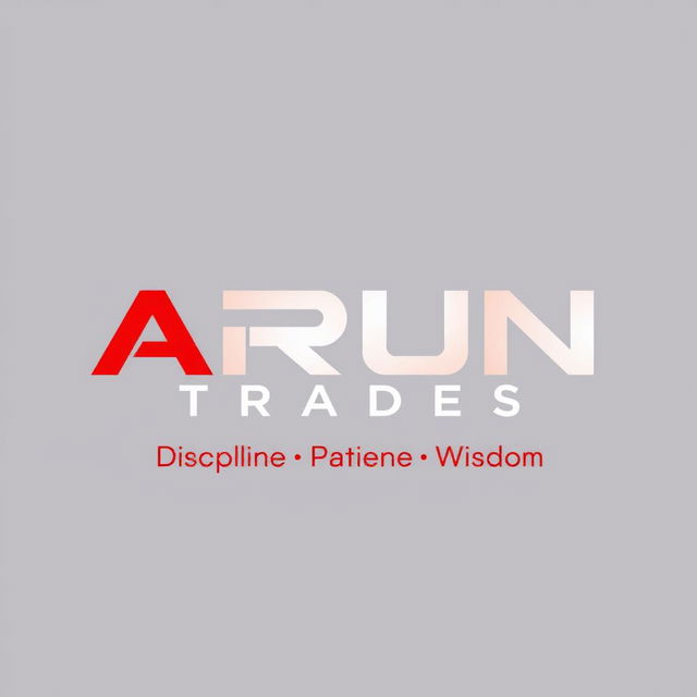 A professional and sleek logo design for a trading company named 'ARUN TRADES'