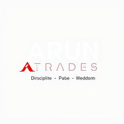 A professional and sleek logo design for a trading company named 'ARUN TRADES'