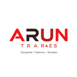 A professional and sleek logo design for a trading company named 'ARUN TRADES'