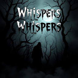 A chilling horror story book cover, featuring a dark, foggy forest with twisted trees and an eerie atmosphere