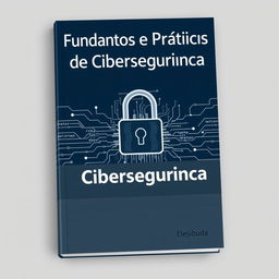 A modern and professional book cover for a title reading 'Fundamentos e Práticas de Cibersegurança'