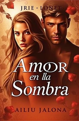 A captivating book cover featuring the title 'Amor en la Sombra' prominently displayed