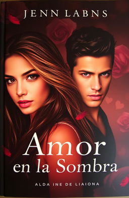 A captivating book cover featuring the title 'Amor en la Sombra' prominently displayed