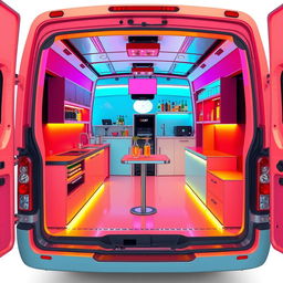 Design a layout for a cocktail minivan cart measuring 4