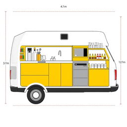 Design a layout for a cocktail minivan cart with dimensions of 4