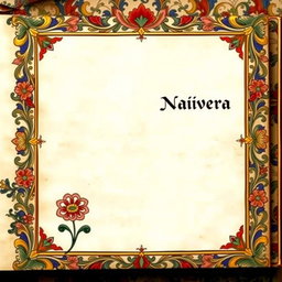 A medieval illuminated manuscript page, with the header text 'Naivara' aligned to the right