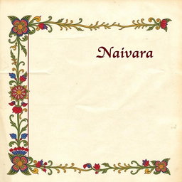 A medieval illuminated manuscript page, with the header text 'Naivara' aligned to the right