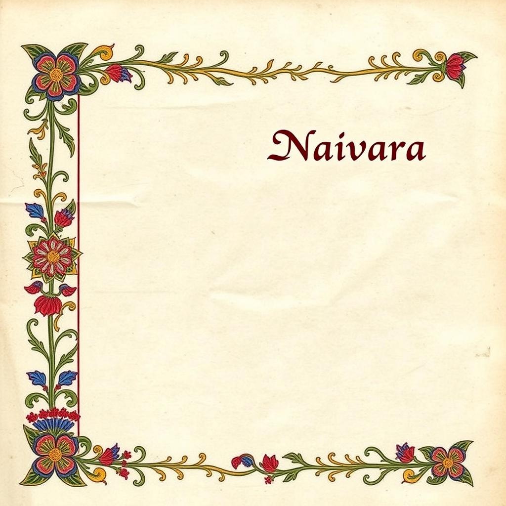 A medieval illuminated manuscript page, with the header text 'Naivara' aligned to the right
