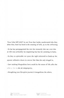 A minimalist philosophical essay exploring the profound question of the meaning of life