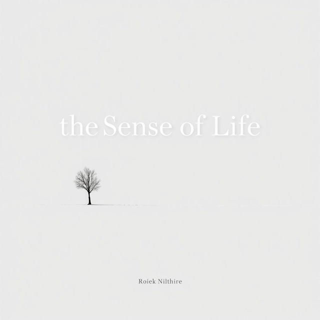 A minimalist cover design for a philosophical essay titled 'The Sense of Life'