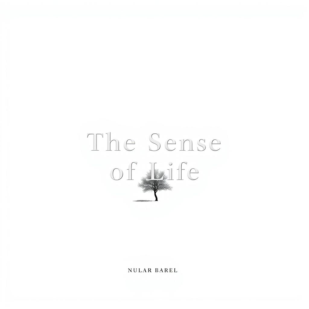 A minimalist cover design for a philosophical essay titled 'The Sense of Life'