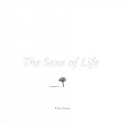 A minimalist cover design for a philosophical essay titled 'The Sense of Life'