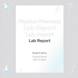 A professional and visually appealing cover page for a physical pharmacy lab report