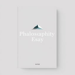 A minimalist cover design for a philosophical essay, featuring a simple yet impactful visual element, such as a lone mountain silhouette or an abstract geometric shape, evoking themes of contemplation and inquiry