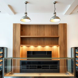 A bakery interior featuring a front view of a counter made of glass and stainless steel