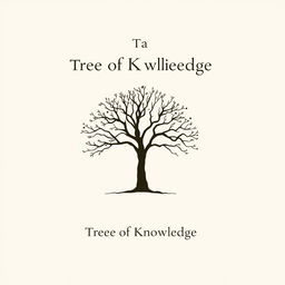 A minimalist cover design for a philosophical essay featuring a 'Tree of Knowledge'
