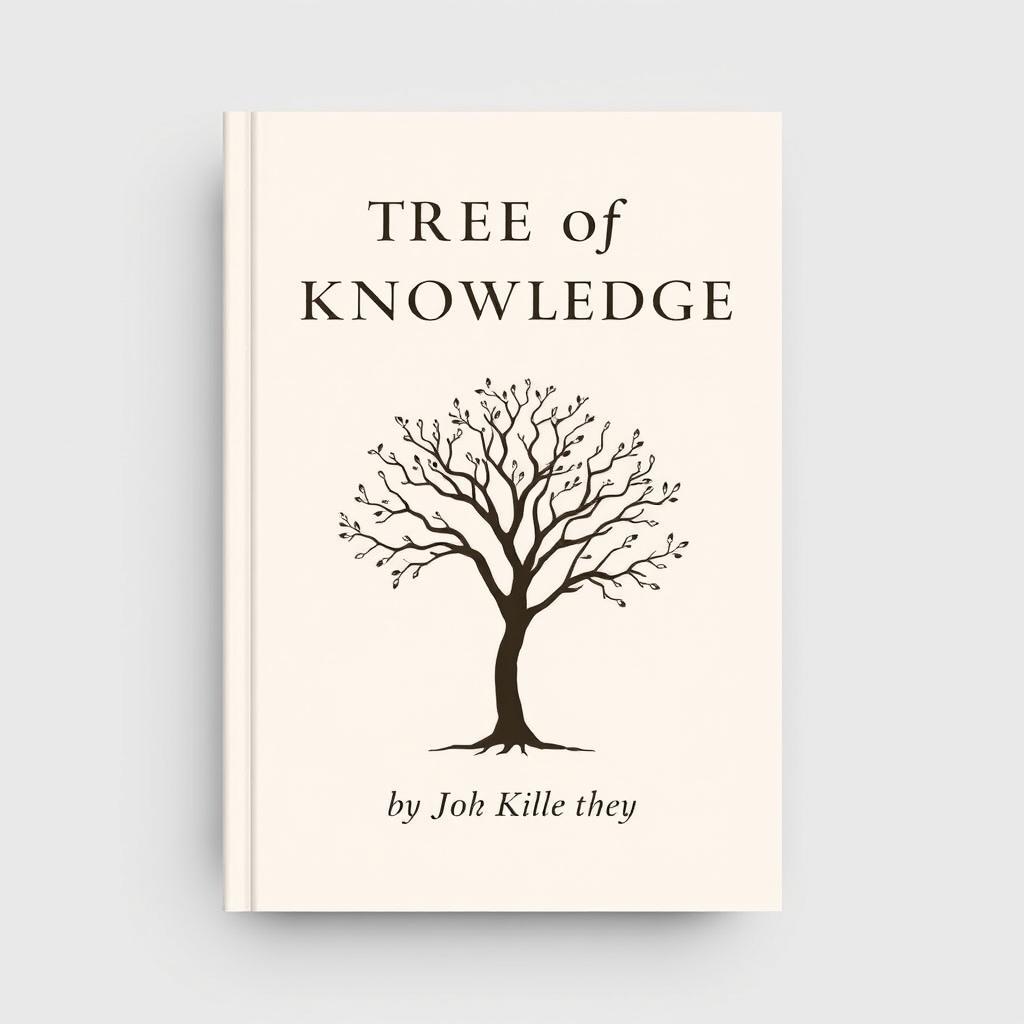 A minimalist cover design for a philosophical essay featuring a 'Tree of Knowledge'