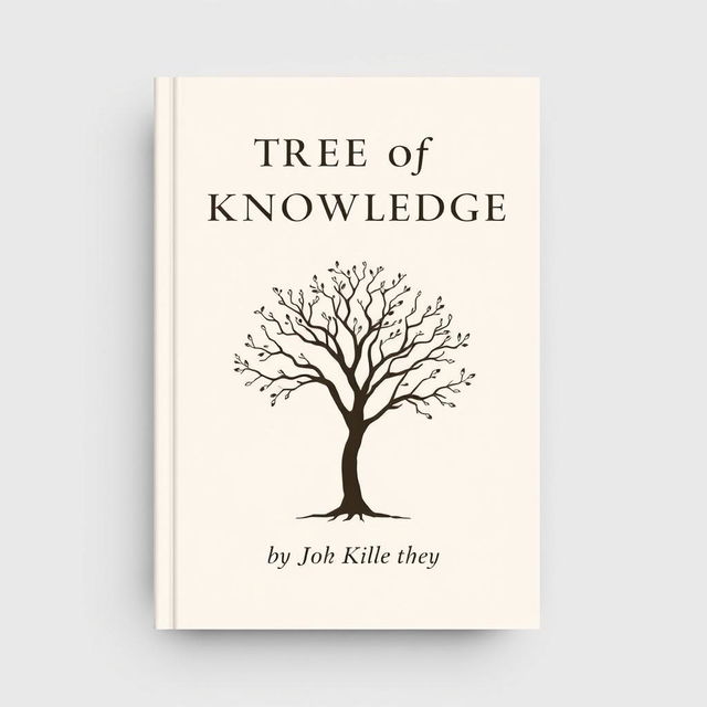 A minimalist cover design for a philosophical essay featuring a 'Tree of Knowledge'