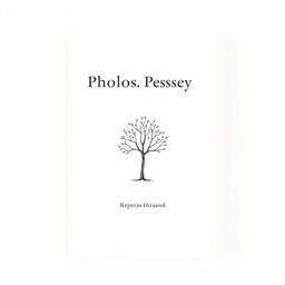 A minimalist white cover design for a philosophical essay, featuring a simple and elegant tree illustration
