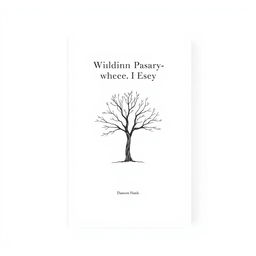 A minimalist white cover design for a philosophical essay, featuring a simple and elegant tree illustration