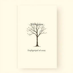 A minimalist cover design for a philosophical essay, featuring a tree as the central visual element