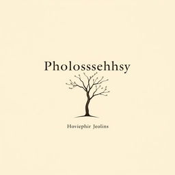 A minimalist cover design for a philosophical essay, featuring a tree as the central visual element